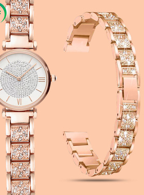 适配阿玛尼满天星手表带钢带女AR1926 11244 11223 1911精钢表链