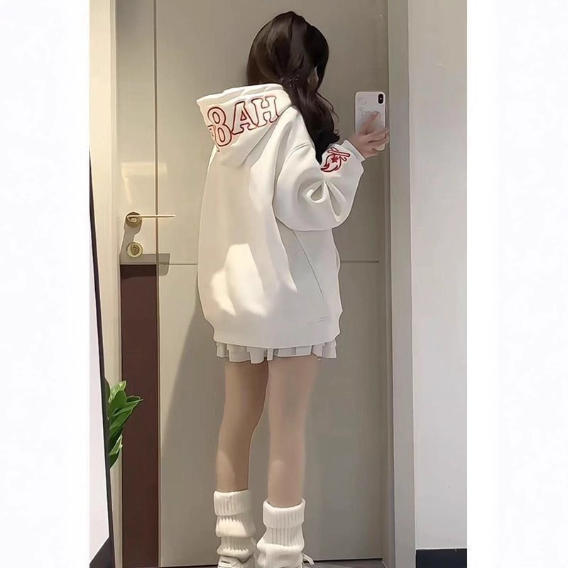 重工刺绣2025新款重磅加厚字母复古小火苗连帽加绒卫衣男国潮上衣