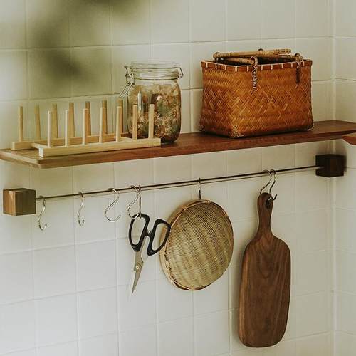 原装窗帘杆悬挂杆不锈钢/黄铜+黑胡桃毛巾杆服装多功能悬挂杆展示