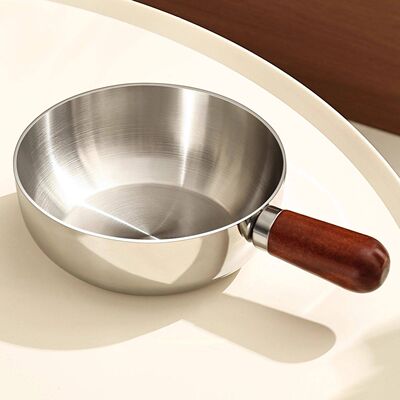 【清仓中】316三层钢泡面碗一人食锅沙拉碗胡桃木手柄家用耐高温