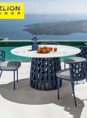 户外别墅庭院桌休椅酒店室外园桌圆67.3桌组合藤编桌椅长闲花阳台