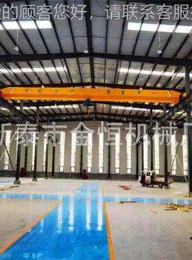 给我徐州市客户设计2台欧式黄色单梁桥式起重机制作完成现场安装