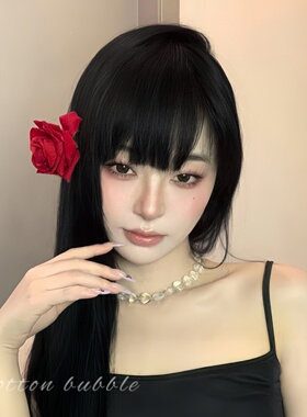 红色花头饰侧边发夹海边玫瑰花