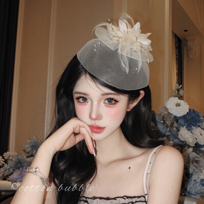 留洋大小姐千金礼帽生日头饰女