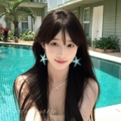 海边度假风海星耳环草编夏季 海岛夸张耳钉沙滩出游拍照氛围感耳饰