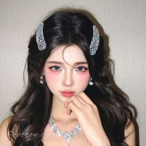 重工闪钻方形bb夹女高级感侧边