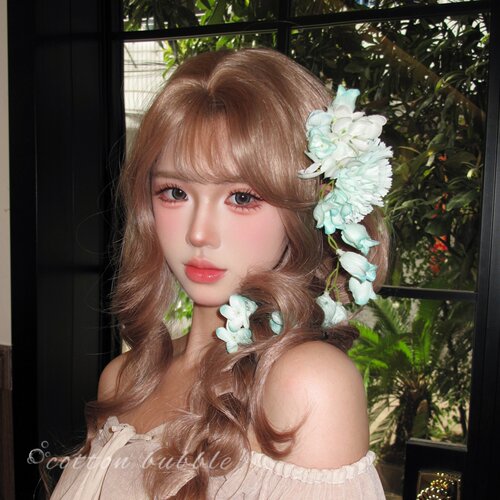 森系绿色铃兰花朵头饰发夹拍照