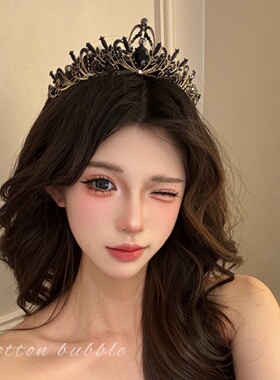 赫本风生日皇冠头饰礼服配饰女