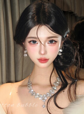 超闪锆石项链套装生日礼服配饰女