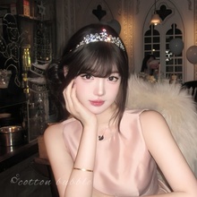 水晶公主皇冠头饰锆石高级感十八岁生日新娘王冠发箍女神拍照发饰