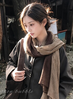 复古文艺感围巾披肩女秋冬外搭