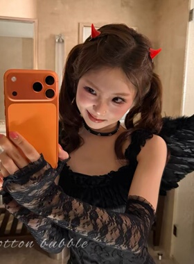 网红同款万圣节头饰红色恶魔发夹