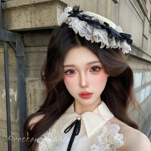 法式复古lolita头饰蕾丝小礼帽