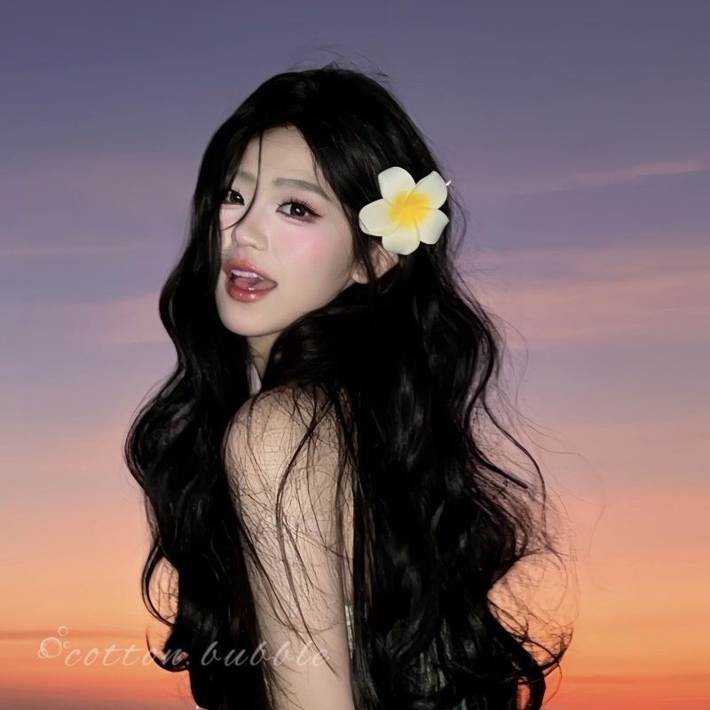 海边鸡蛋花头饰发夹仿真花朵侧边发卡女度假海岛头花发饰拍照配饰