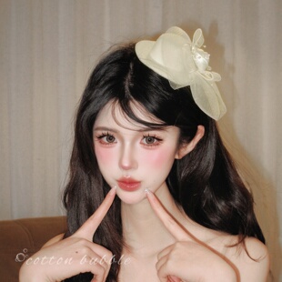 法式复古小礼帽发夹女名媛旗袍lolita头饰顶夹千金晚礼服夸张发饰