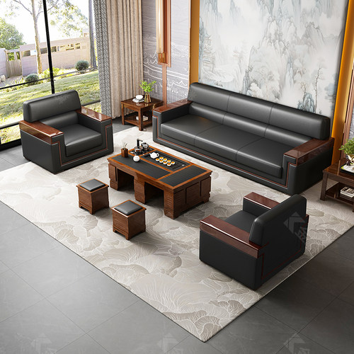 会客区办公沙发金麟实木新中式3