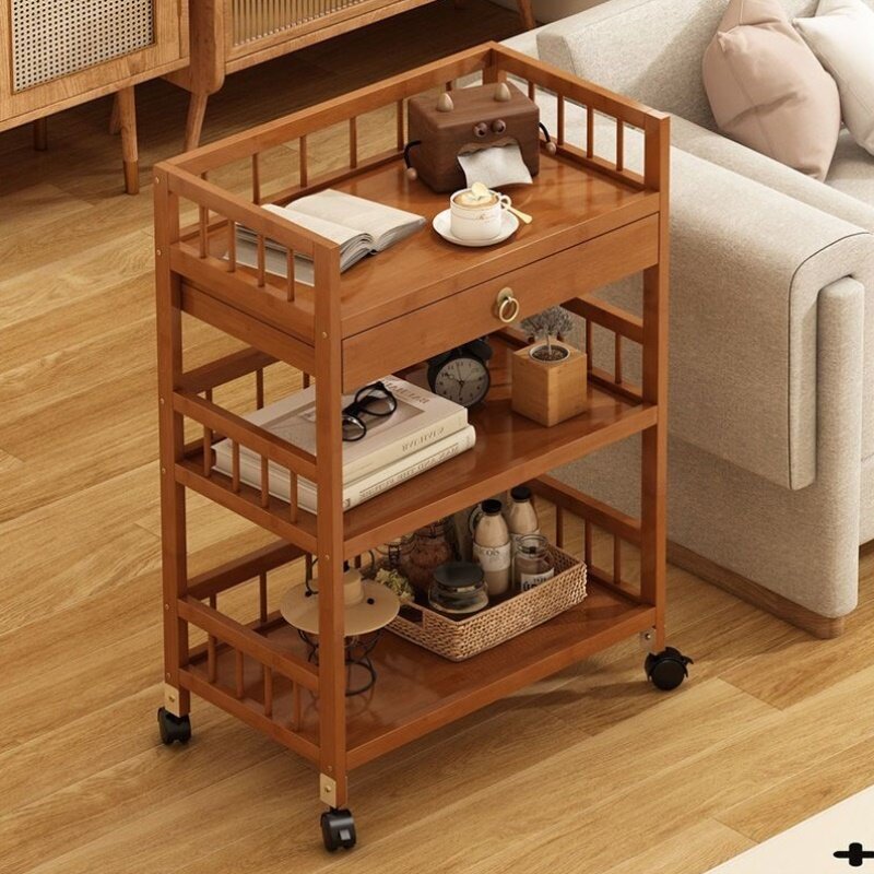 小推车置物架落地多层厨房移动收纳架零食架家用婴儿用品储物架子