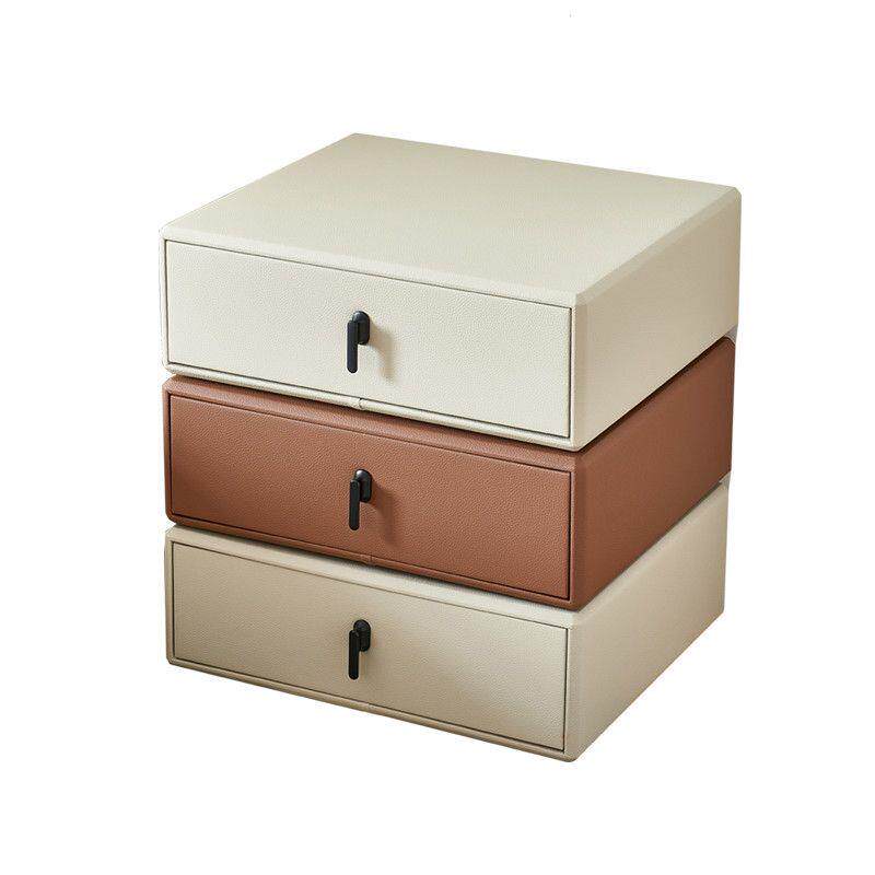 三层可旋转实木床头柜意