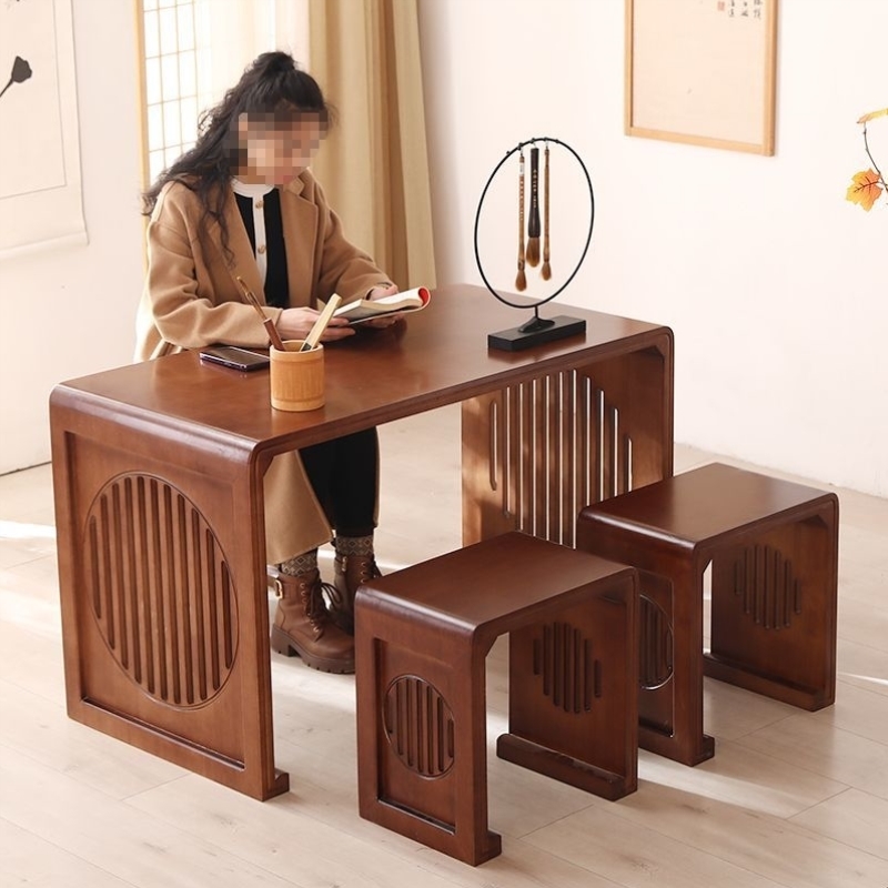 实木桌中式书法桌培训专用课桌可定制国学桌围棋茶艺毛笔学桌