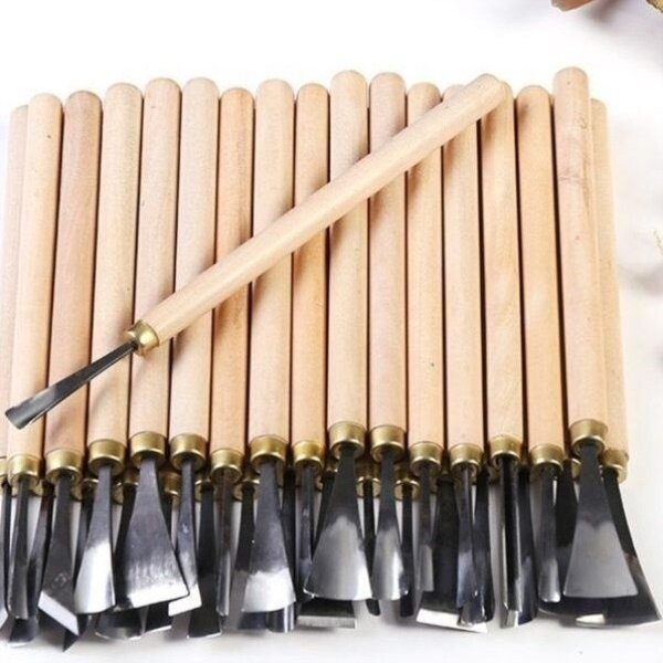 雕刻工具东阳手工木工木刻刀木雕精修磨好带把31件修光刀套装包邮