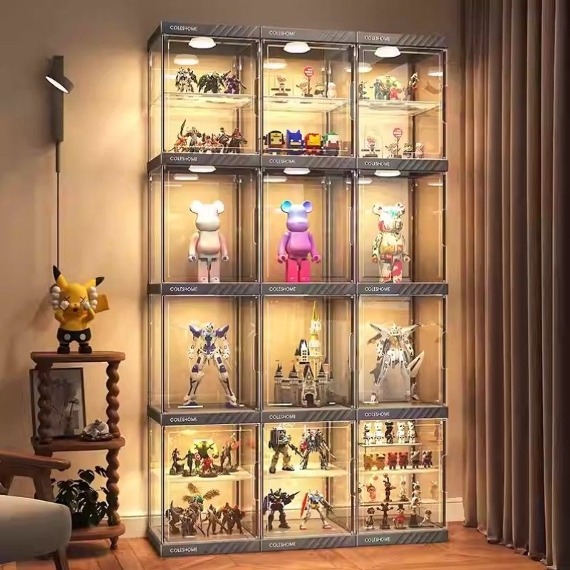 手办展示柜透明防尘家用收纳达人高达模型积木陈列架