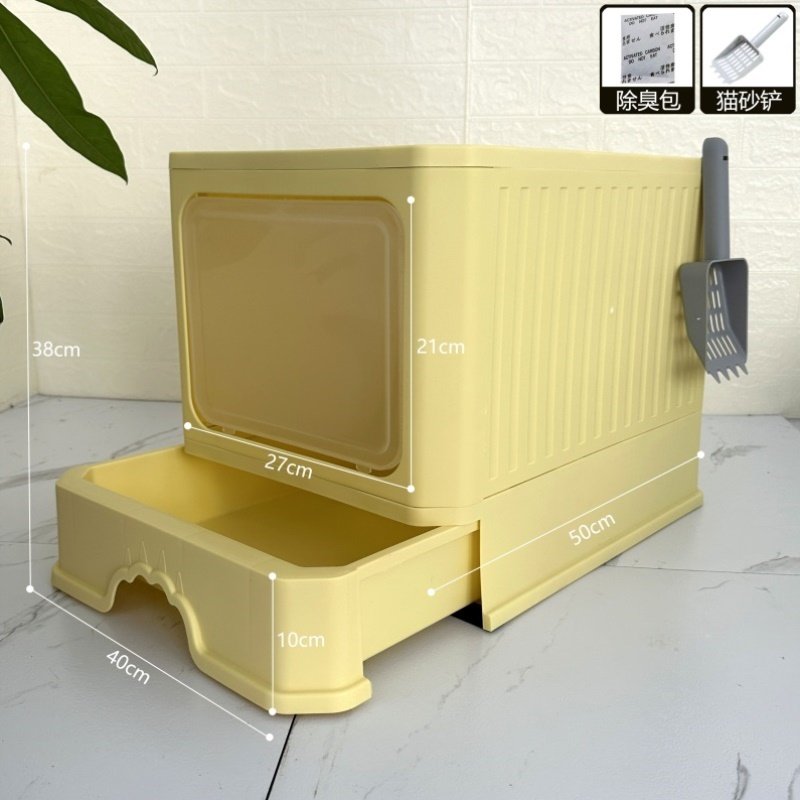 超大号猫砂盆防外溅防臭除臭透明门带盖猫厕所全封闭全自动抽屉式