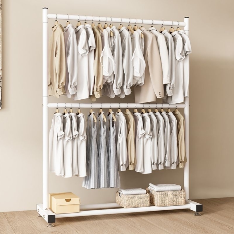 晾衣架落地式双层出租屋卧室折叠阳台宿舍简易晒衣架挂衣服架子