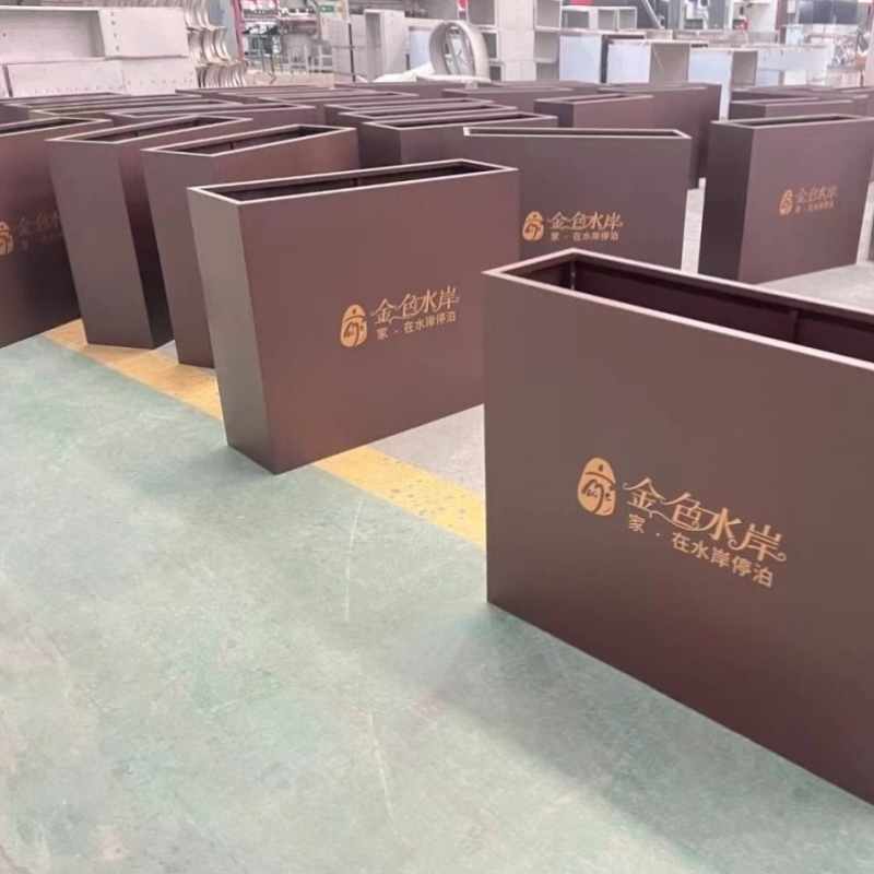 户外花箱可移动带轮子阳台不锈钢铁艺花槽商铺外摆围栏庭院花架