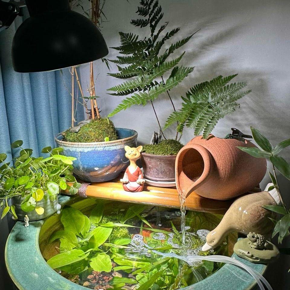 生态缸陶瓷流水罐古法养