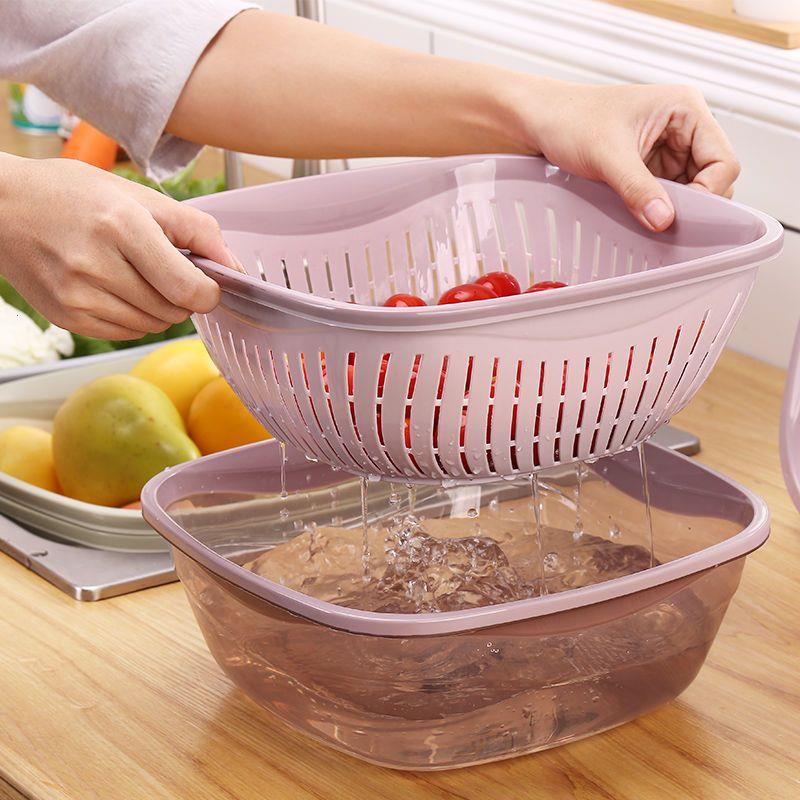 双层塑料沥水篮洗菜盆厨