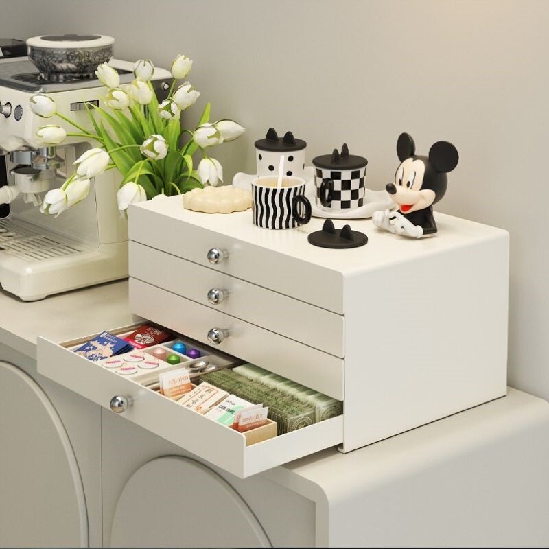 抽屉式桌面收纳盒办公桌A4文件盒整理方形网红宿舍书桌多层储物盒