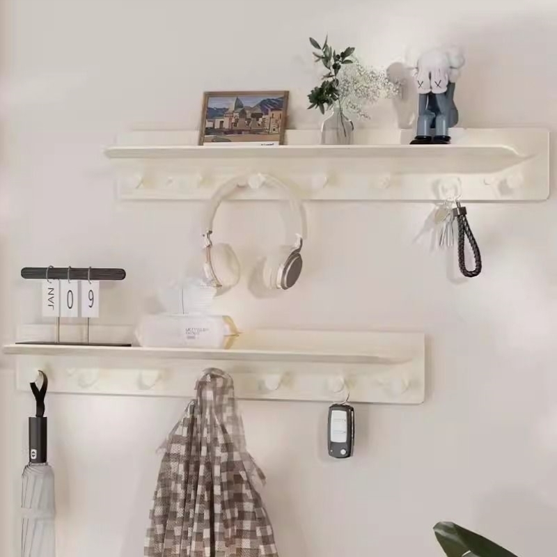 玄关挂衣钩创意壁挂式衣帽间挂衣架免打孔入户进门钥匙收纳置物架