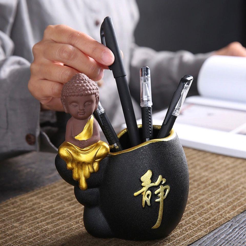 陶瓷笔筒学生桌面收纳盒
