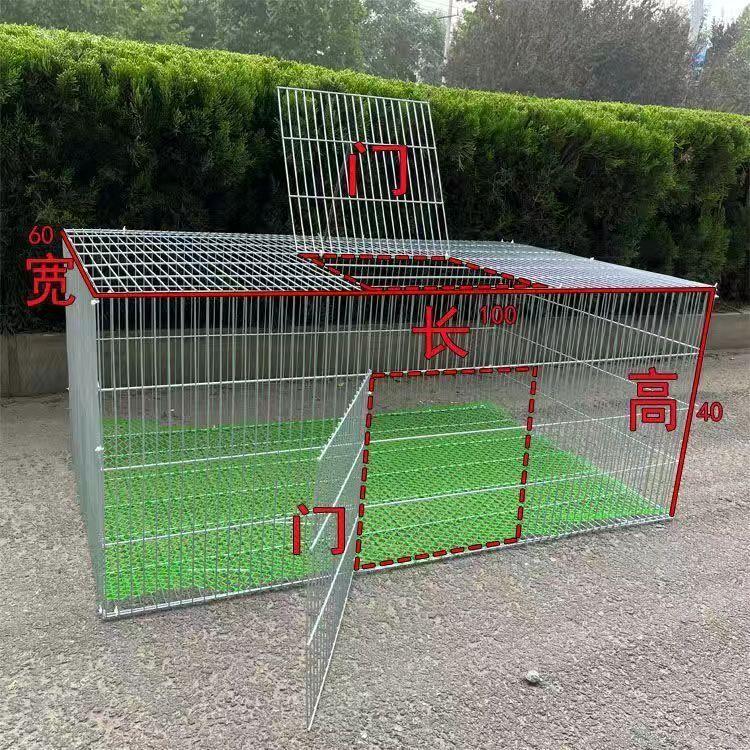 加粗兔笼兔子笼子鸽子笼家用养殖笼鸡笼镀锌铁丝笼运输特大号笼子
