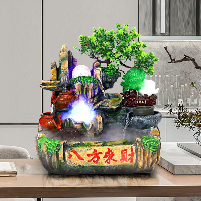 假山招财流水鱼缸喷泉水