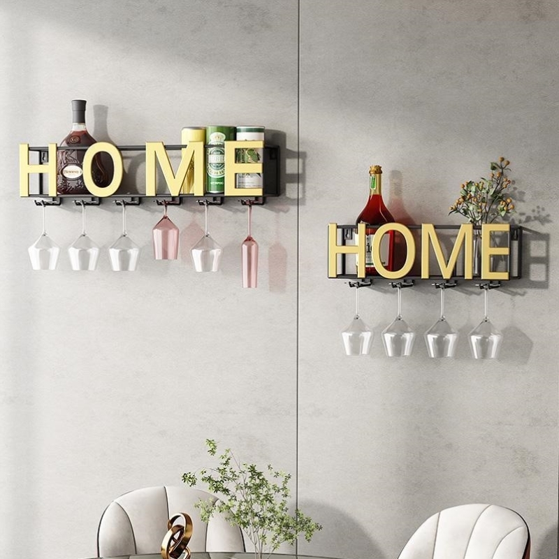 壁挂酒架置物架酒杯架悬挂倒挂家用轻奢高档厨房餐厅墙上创意酒柜