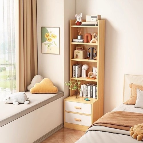 实木床头柜床边储物柜子靠墙杂物柜小窄柜窄缝书柜书架落地置物架