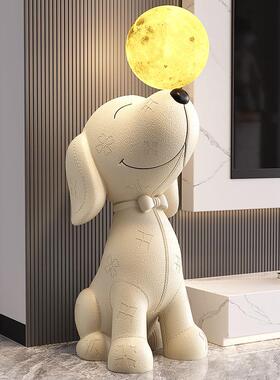 客厅落地摆件比格犬存钱