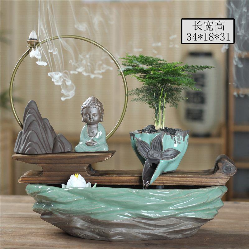 流水器摆件风水招财电