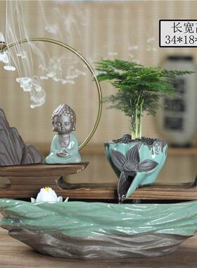 流水器摆件风水招财电