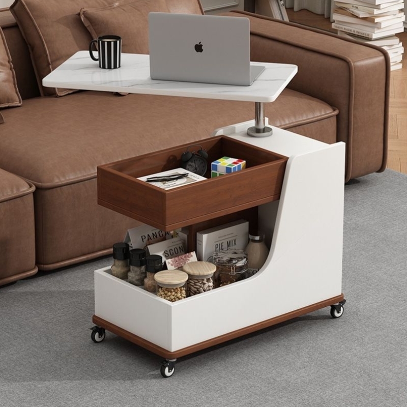 移动小户型实木升降沙发茶几客厅简约阳台家用多功能现代小推车