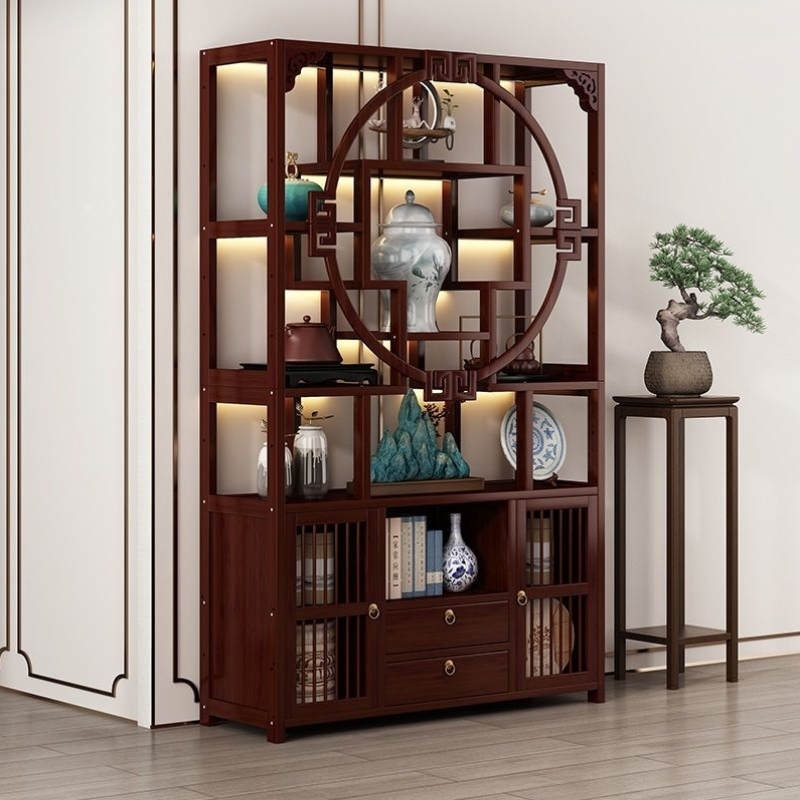 家用陈列柜入户玄关柜客厅隔断柜手办展示柜古玩摆放架酒柜置物架