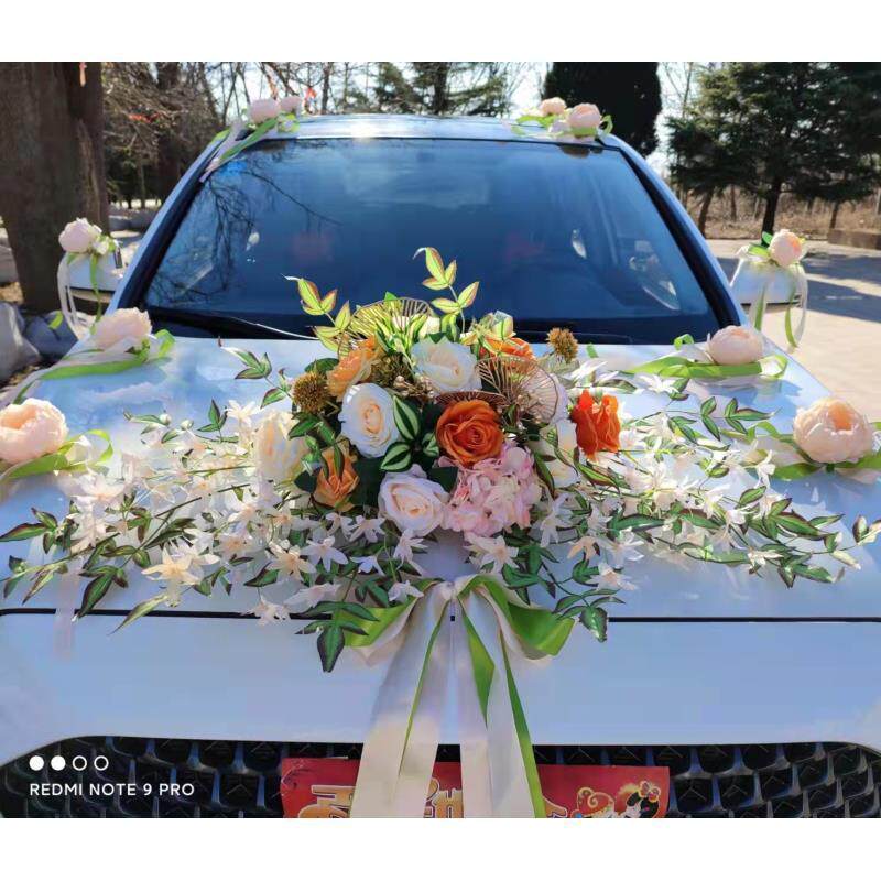 婚车头车花装饰大号仿真