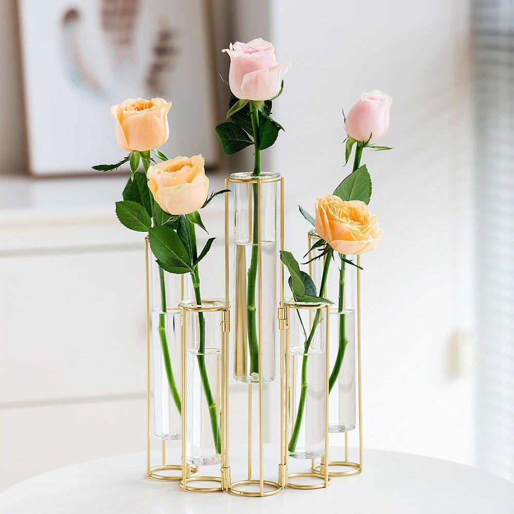 北欧ins金色玻璃试管可折