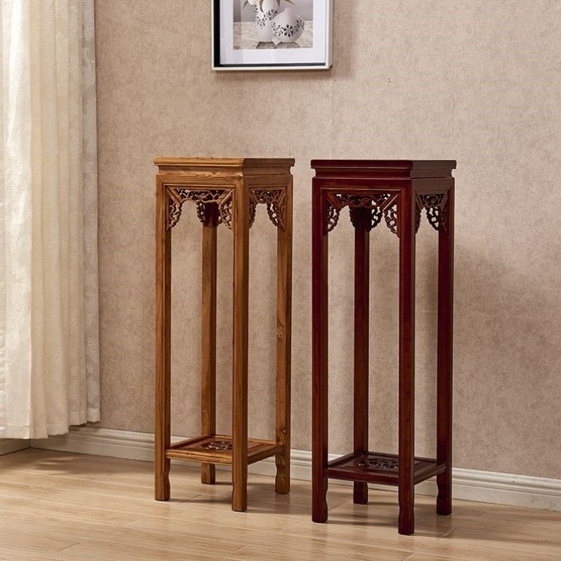 实木花架落地式禅意摆件中式中国风怀旧婚庆道具家具阳台