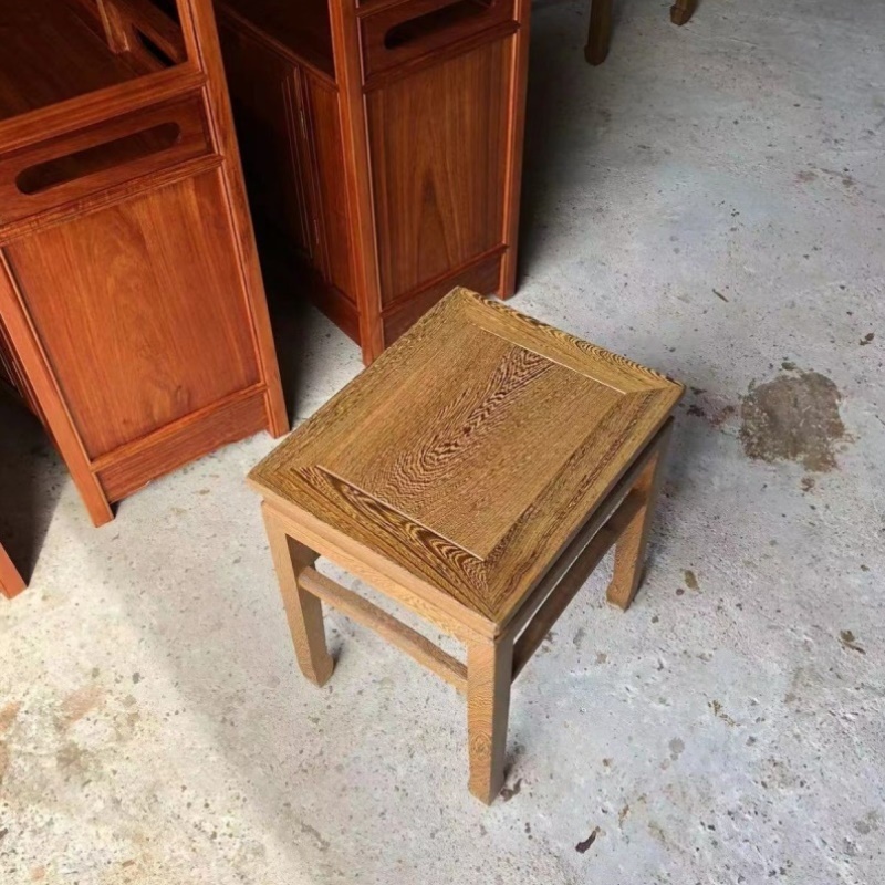 红木方凳鸡翅木仿古实木餐桌凳子矮凳中式客厅家用成人沙发换鞋