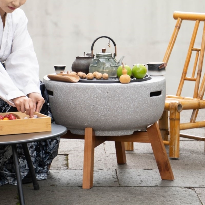 围炉煮茶温酒器具室内庭院木炭烧烤炉户外烤炉取暖炉烧烤桌碳烤炉