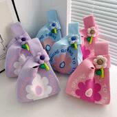 针织手提袋春日物语可爱花朵便携包包韩版 ins 风女大容量手拎袋