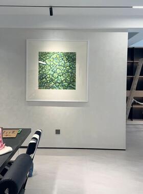 祇有这绿色现代简约斯堪的纳维亚风格的客厅装饰画壁龛艺术绿色无