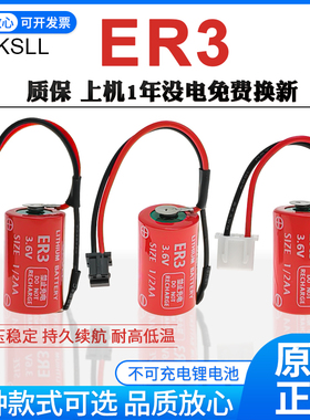 DKSLL原装全新ER3锂电池1/2AA机器人伺服驱动器PLC编程备份工控触摸屏不可充电锂电池长寿命大容量